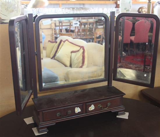 Mahogany triptych mirror